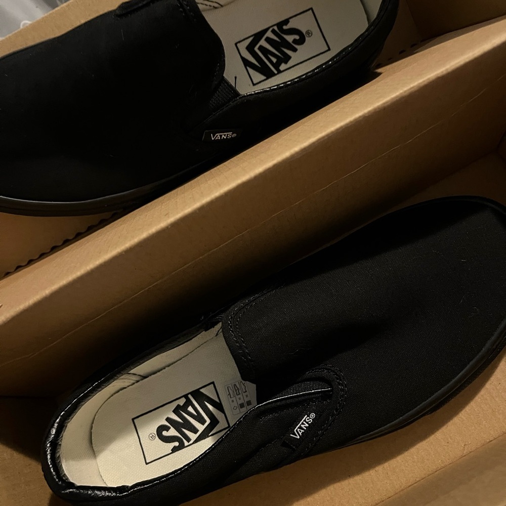 Vans Black Canvas Slip-On Sneakers - Picture 5 of 11